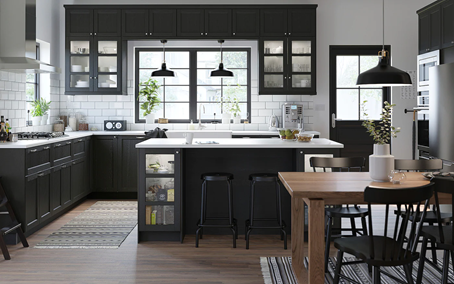 Traditional Black Kitchen Cabinets