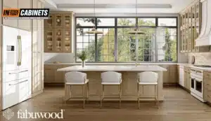 white-oak-cabinets-quartzite-countertop-waterfall-island-luxury-kitchen