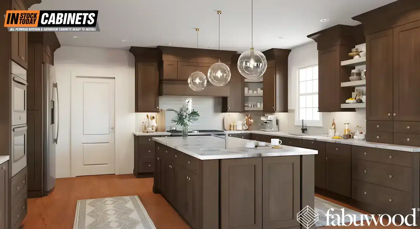 fabuwood-galaxy-cobblestone-shaker-kitchen-nickel-knobs-ist-cabinets Avoid These Mistakes When Integrating Hardware with Shaker Cabinets