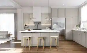 fabuwood-greige-shaker-kitchen-waterfall-island