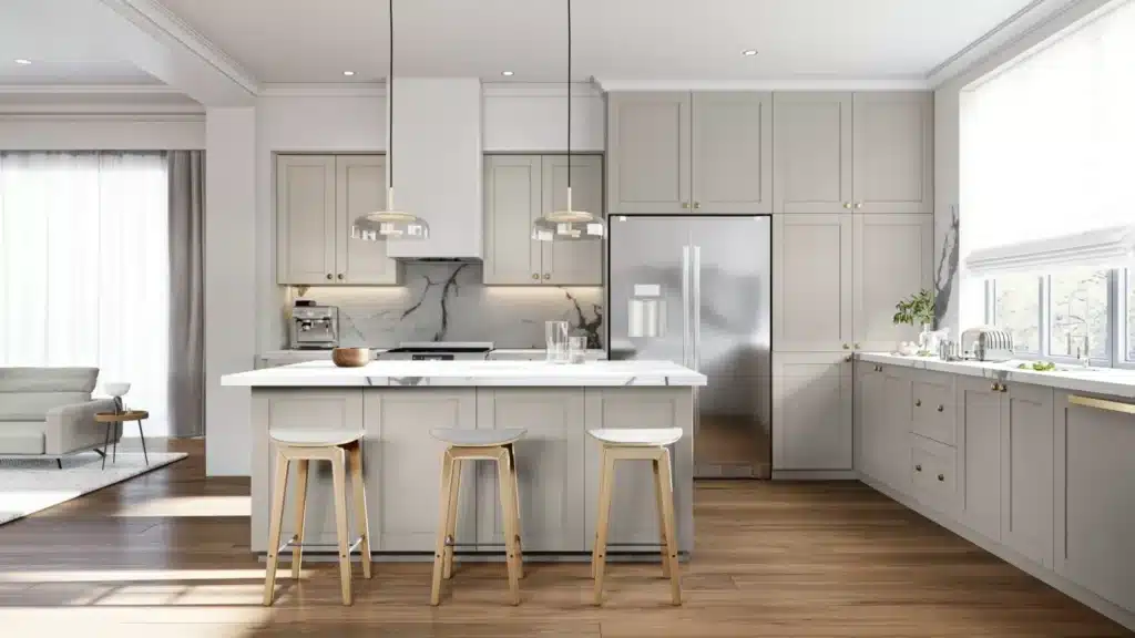 white-shaker-kitchen-cabinets-island-scaled