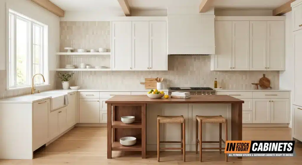 what-color-backsplash-with-cream-cabinets-zellige-tile