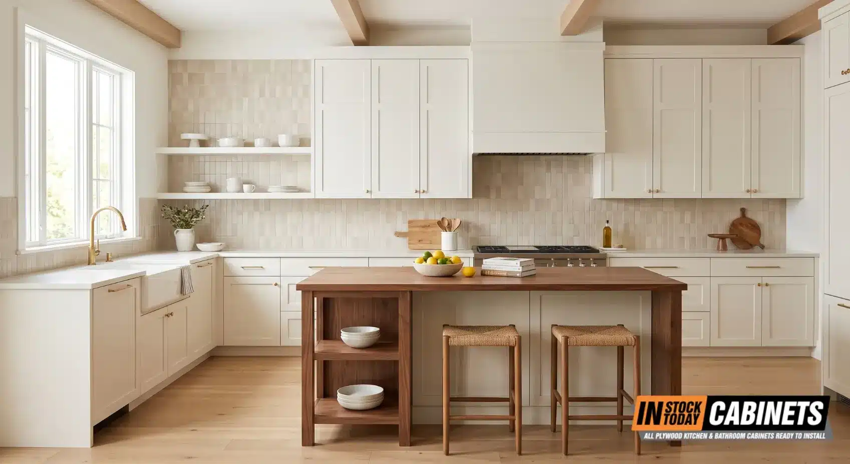 what-color-backsplash-with-cream-cabinets-zellige-tile