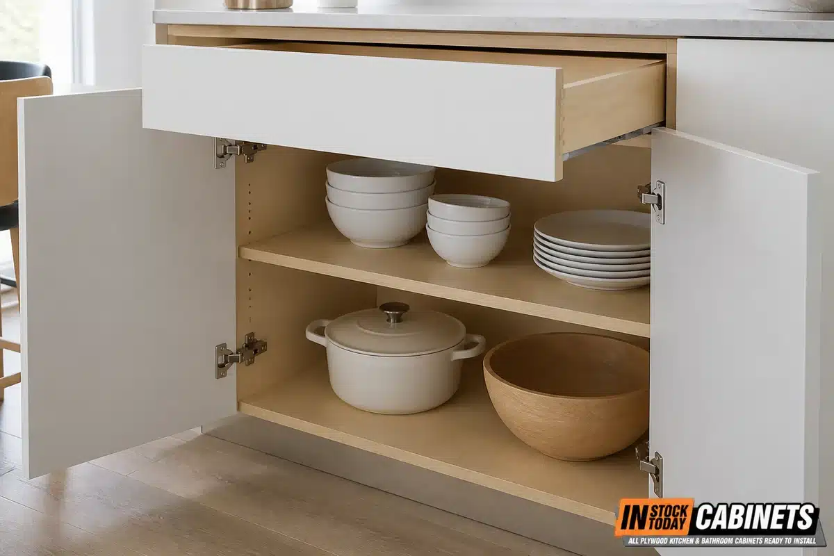 frameless-cabinets-full-access-interior-Frameless Kitchen Cabinets: What You Gain and Give Up