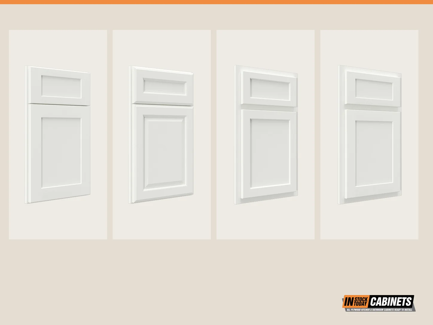 Fabuwood door styles and finishes on display at an In Stock Today Cabinets showroom
